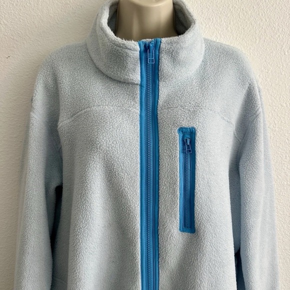 Outdoor Voices Women's Light Blue Fleece Jacket mid weight Sz XL winter warm - Picture 2 of 9